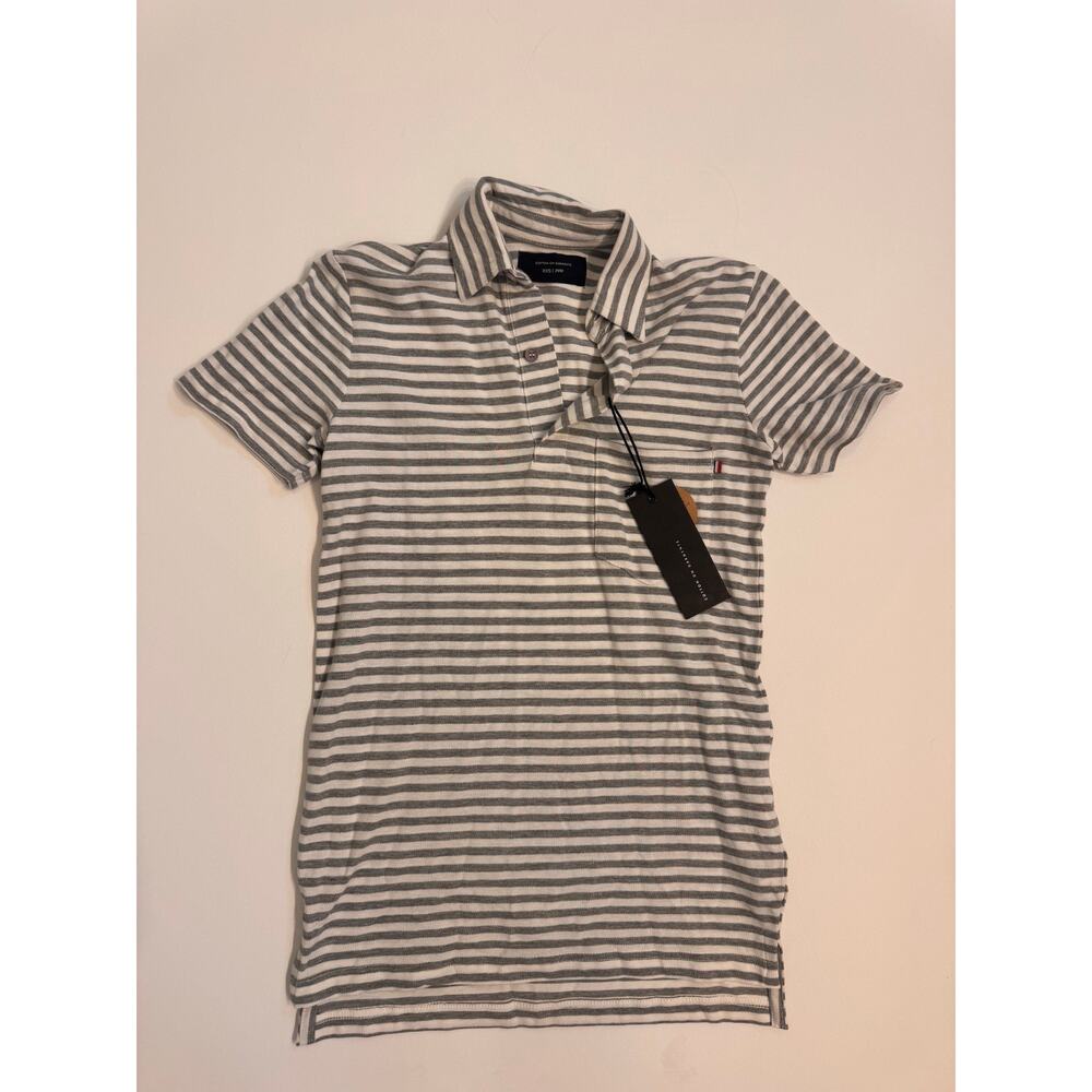 NWT Cotton On Men's Short Sleeve Prep Polo Grey Stripe Size XXS 362754-02